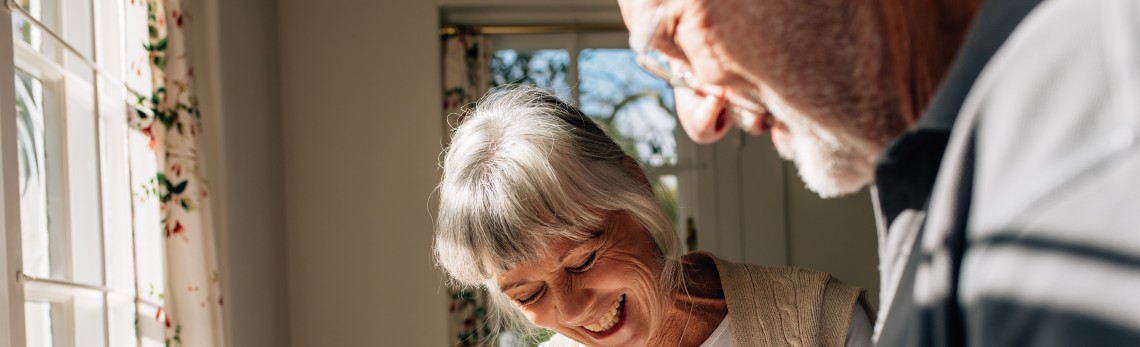 Smiling senior couple