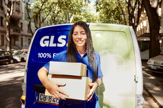 GLS driver delivering parcels