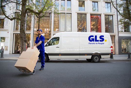GLS driver delivering parcels