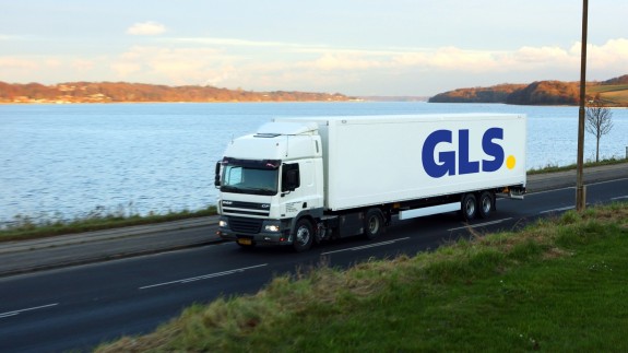 truck driving down road